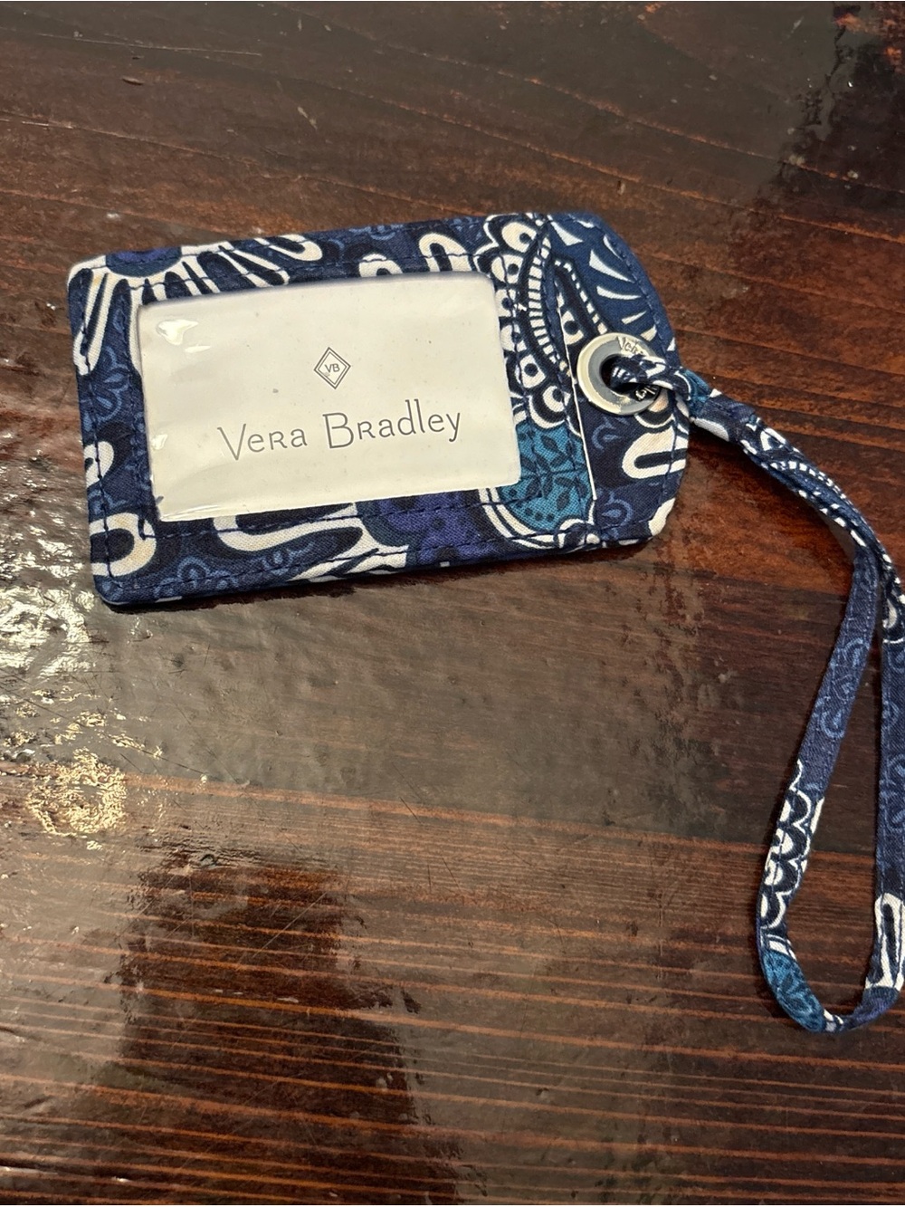 Vera Bradley Blue Paisley Quilted ID Luggage Tag